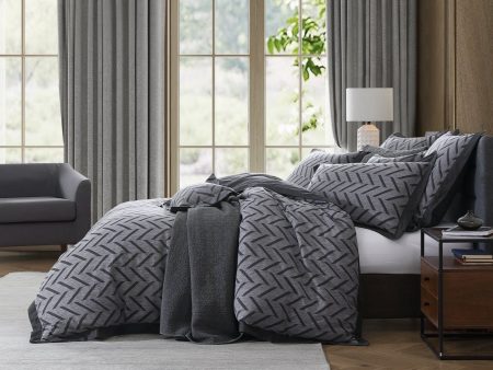 Westport Charcoal Quilt Cover Set by Private Collection Supply