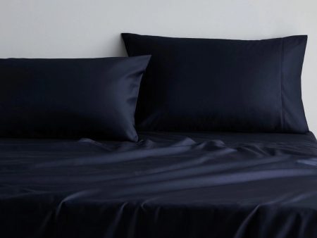 1000TC Hotel Weight Luxury Cotton Sateen Sheet Set MIDNIGHT by Sheridan Online now