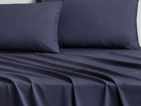 Bayley Percale SHEET SET Deep Sea by Sheridan For Discount