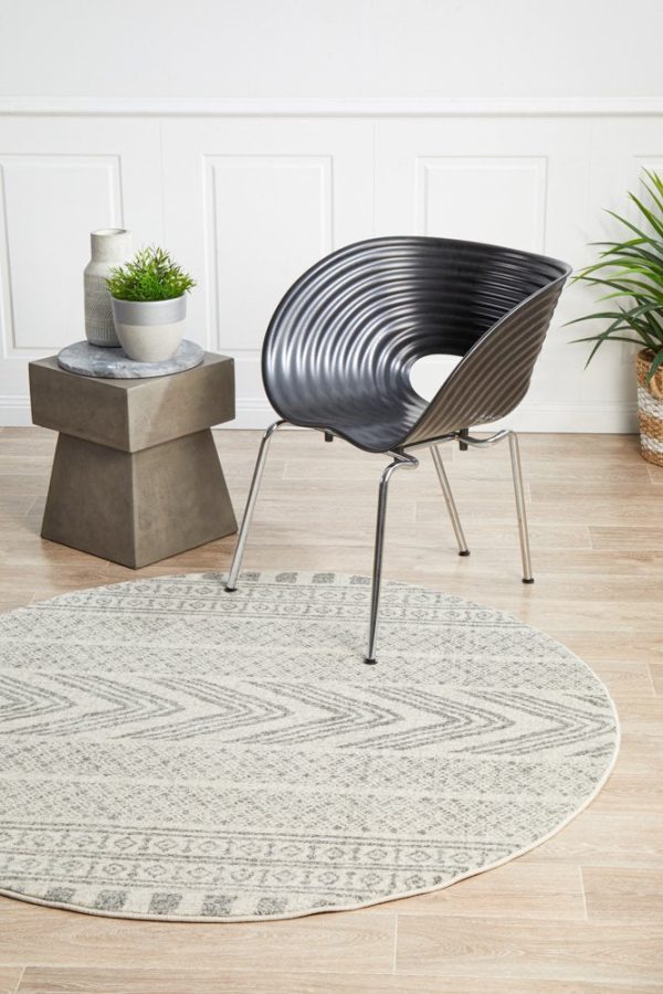 Mirage 359 Round Rug (Grey) by Rug Culture For Discount