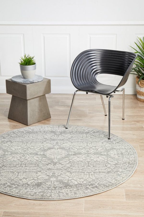 Mirage 358 Round Rug (Silver) by Rug Culture Online