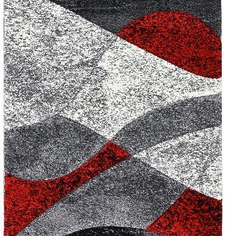 Millard 298 Dark Grey Red Runner Rug by Austex For Discount