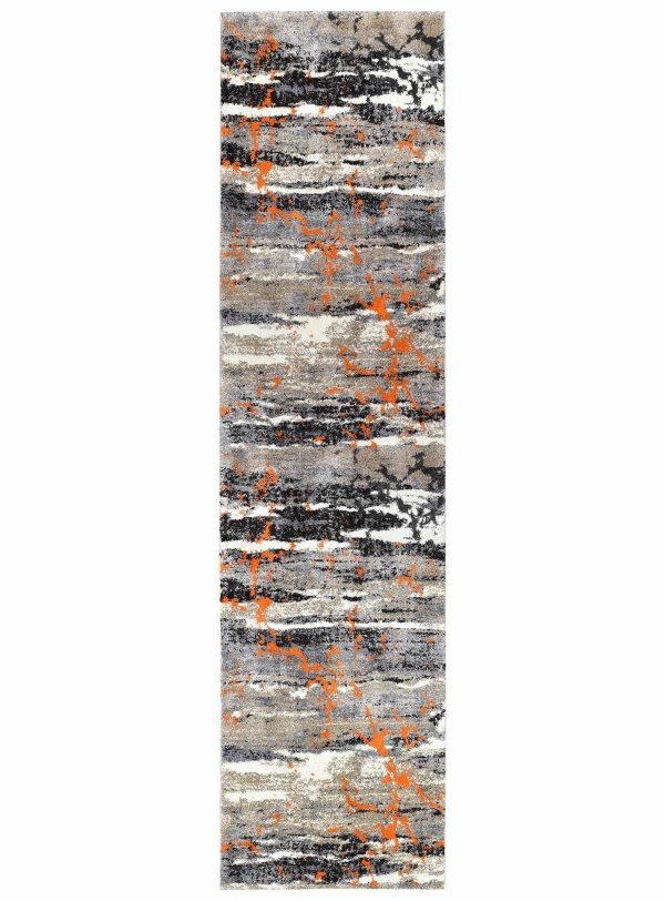 Millard 696 Beige Orange Runner Rug by Austex Online