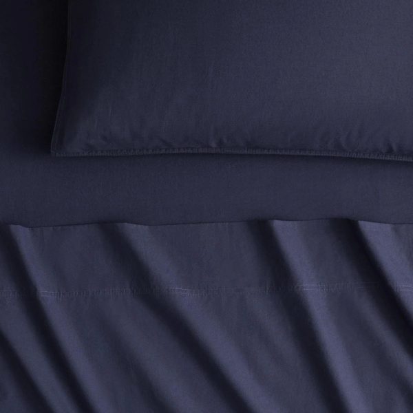 Bayley Percale SHEET SET Deep Sea by Sheridan For Discount