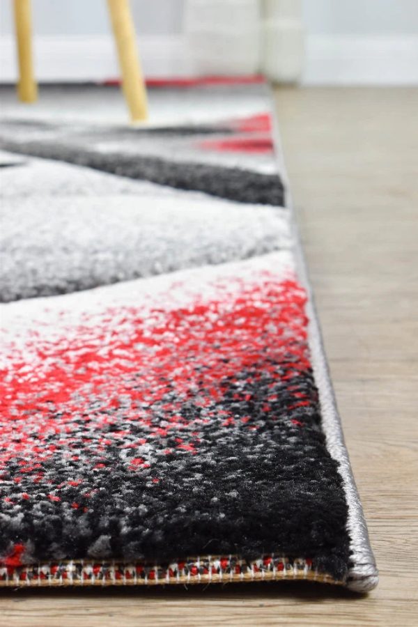 Nova 54B Grey Red Rug by Austex Online Hot Sale