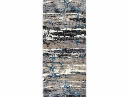 Millard 696 Dark Beige Turquoise Runner Rug by Austex Sale