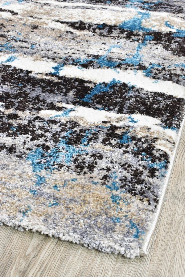 Millard 696 Dark Beige Turquoise Runner Rug by Austex Sale