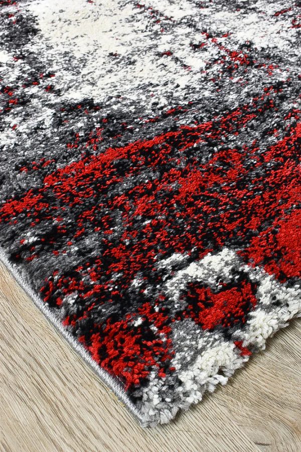 Millard 651 White Red Runner Rug by Austex Online now