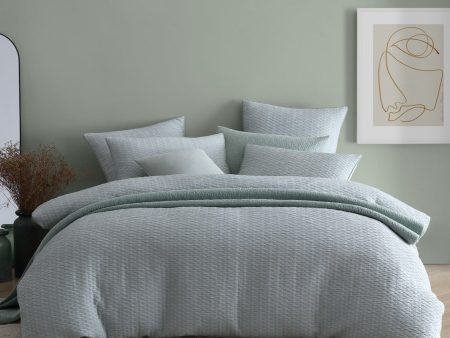 Frankie Sage Quilt Cover Set by Logan and Mason Platinum Sale