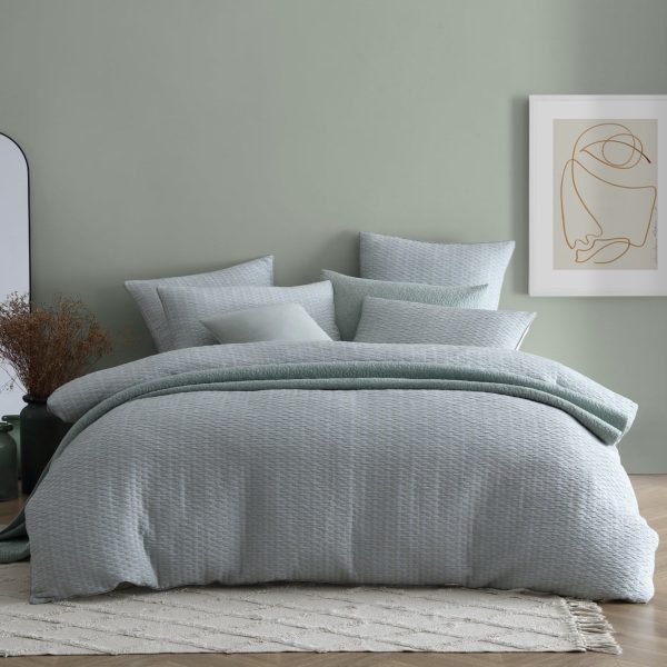 Frankie Sage Quilt Cover Set by Logan and Mason Platinum Sale