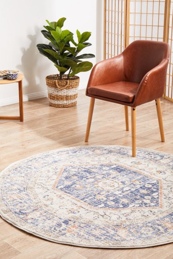 Mayfair Lorissa Round Rug (Blue) by Rug Culture Online now