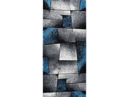 Nova 97A Grey Turquoise Runner Rug by Austex Discount