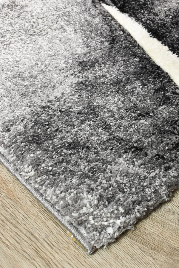 Millard 37 Dark Grey White Runner Rug by Austex Online now