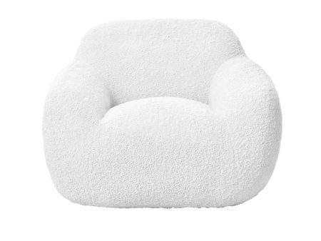 I AM FAKE Boucle Fabric Snug Chair Large WHITE For Discount