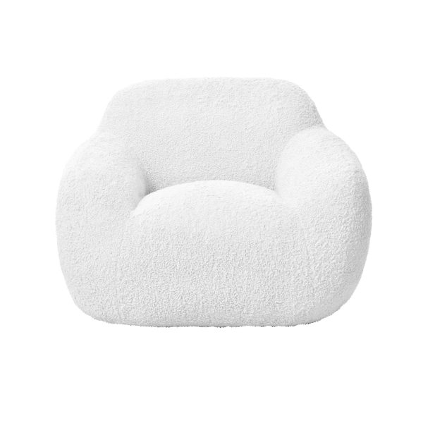 I AM FAKE Boucle Fabric Snug Chair Large WHITE For Discount