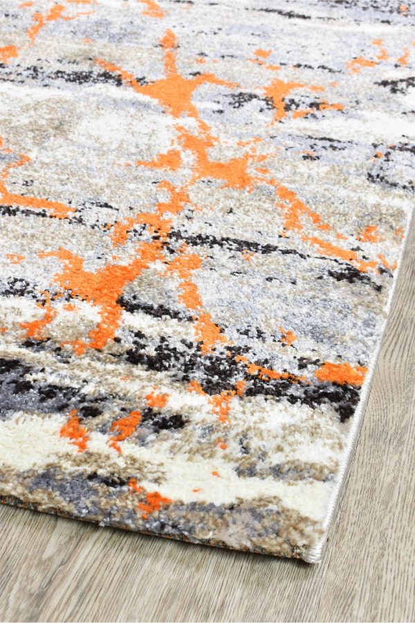 Millard 696 Beige Orange Runner Rug by Austex Online