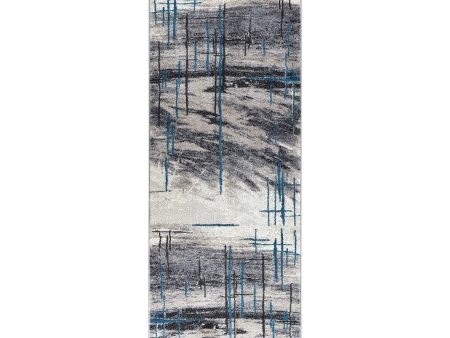 Nova 726AA Grey Turquoise Runner Rug by Austex Discount