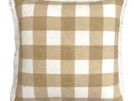 Alana Caramel Square Filled Cushion 50 x 50cm by Zaab For Sale