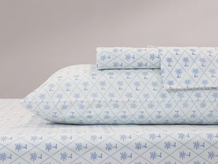 Diamond Palm Breeze Blue Sheet Set by Tommy Bahama Hot on Sale