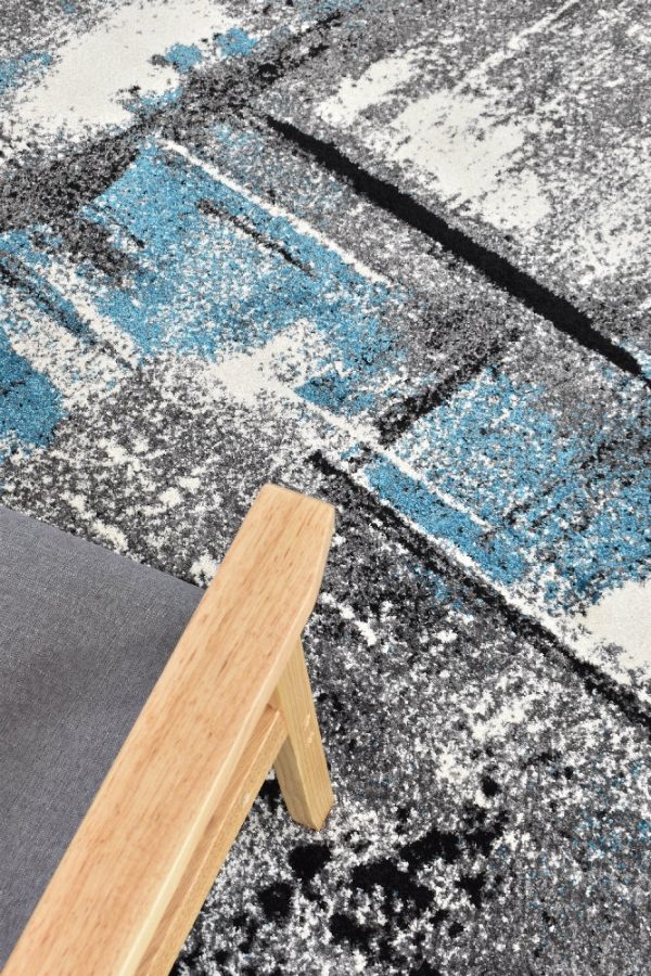 Nova 53A Grey Turquoise Rug by Austex Online Hot Sale