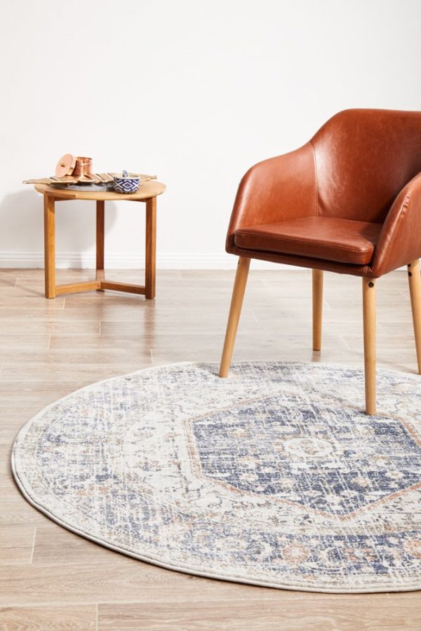 Mayfair Lorissa Round Rug (Blue) by Rug Culture Online now