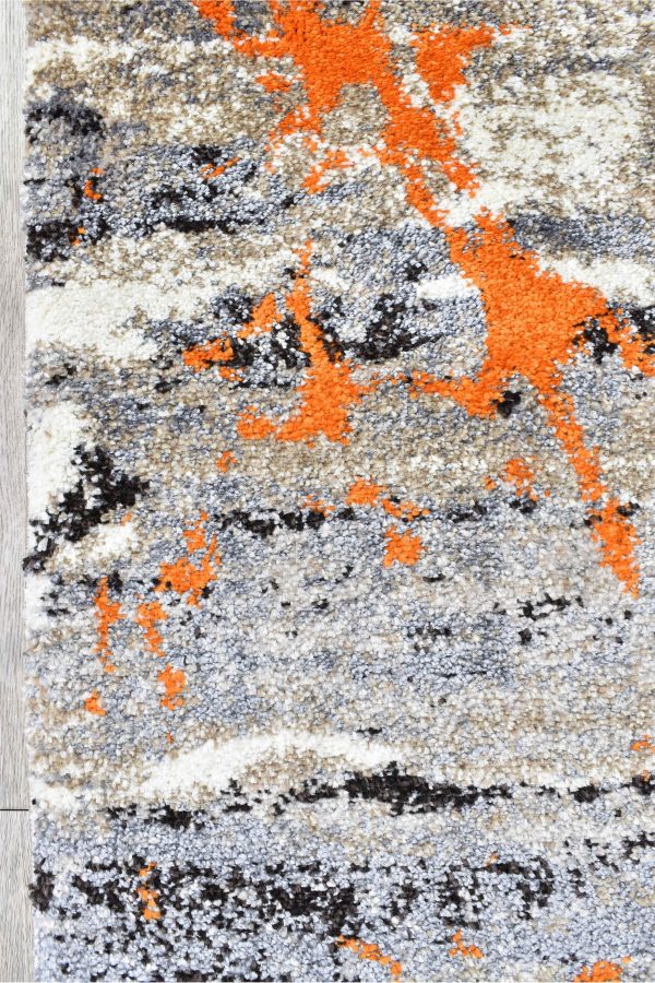 Millard 696 Beige Orange Runner Rug by Austex Online