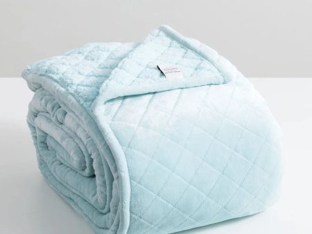 Heston Sherpa Ultra Soft Velvet Blanket BLUE by Renee Taylor Discount