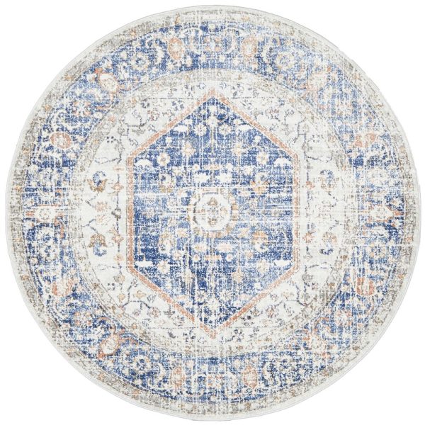 Mayfair Lorissa Round Rug (Blue) by Rug Culture Online now