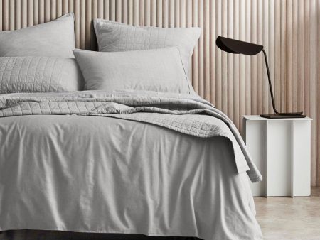 Reilly Soft Grey Quilt Cover Set by Sheridan For Cheap