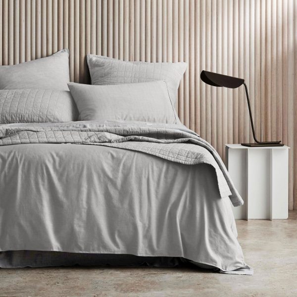 Reilly Soft Grey Quilt Cover Set by Sheridan For Cheap