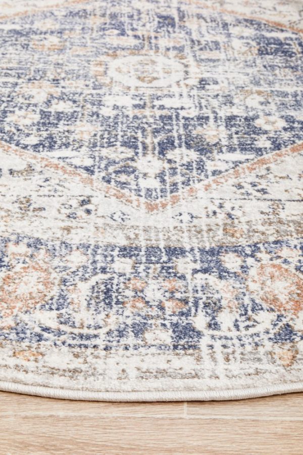 Mayfair Lorissa Round Rug (Blue) by Rug Culture Online now