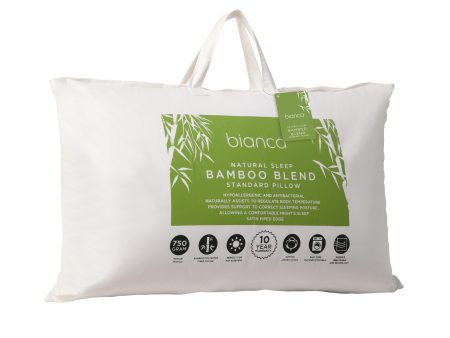 Natural Sleep Bamboo Blend Standard Pillow Medium Profile by Bianca Online Sale