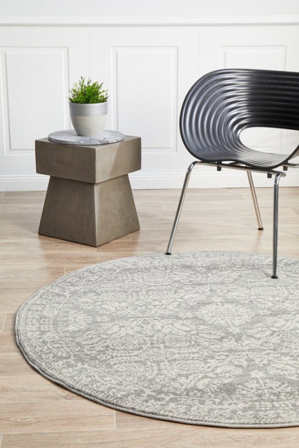 Mirage 358 Round Rug (Silver) by Rug Culture Online