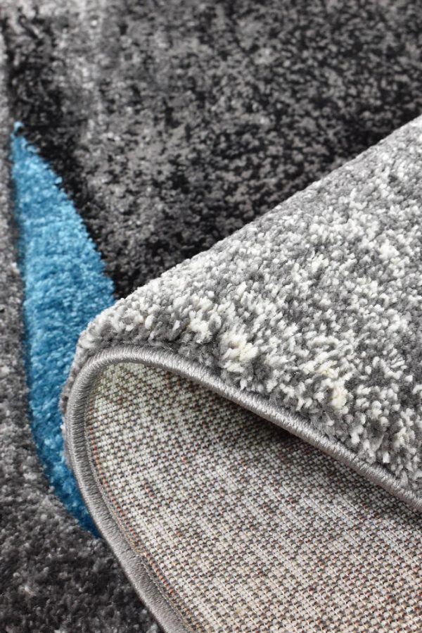 Millard 37 Dark Grey Turquoise Rug by Austex Online