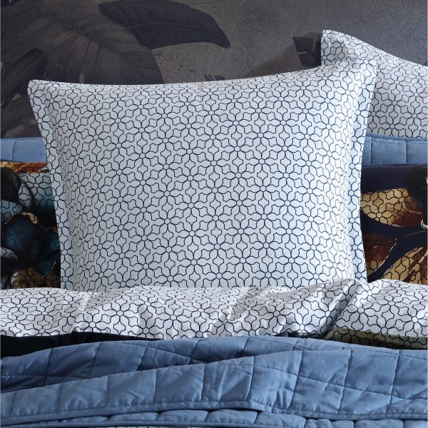 Golden Glow Navy European Pillowcase by Logan and Mason Online