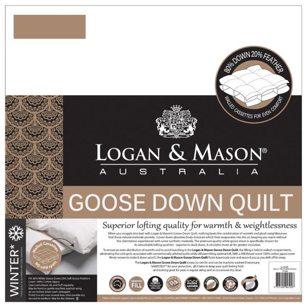 White Goose Down Quilt 80 20 by Logan and Mason on Sale