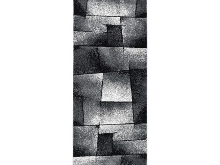 Nova 97A Light Grey Dark Grey Runner Rug by Austex Online Sale