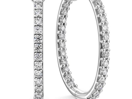 Hearts On Fire Classic Inside Out Hoop Large Oval Diamond Earrings Discount