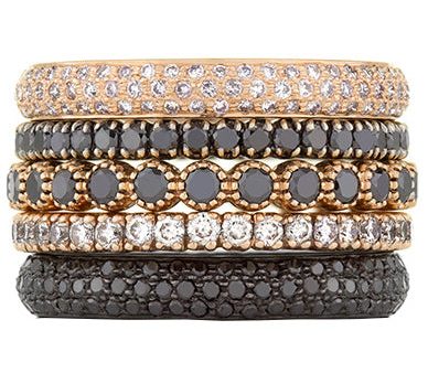 Mariposa Stackable Simple Elegance Diamond Stack Ring Set For Sale