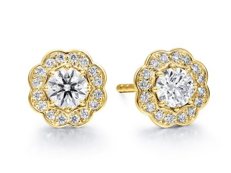 Hearts On Fire Halo Diamond Stud Earrings Cheap