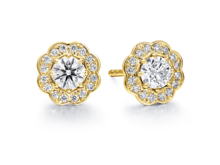 Lorelei Diamond Halo Stud Earrings Supply