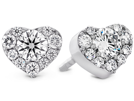 Hearts On Fire Fulfillment Heart Diamond Stud Earrings For Sale