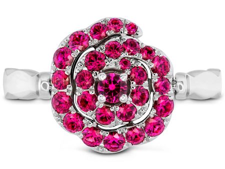 Hearts On Fire Lorelei Diamond and Ruby Floral Flip Ring Discount