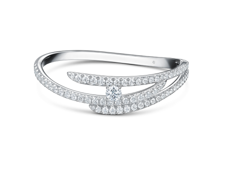 Vela Triple Row Pave Bangle For Cheap