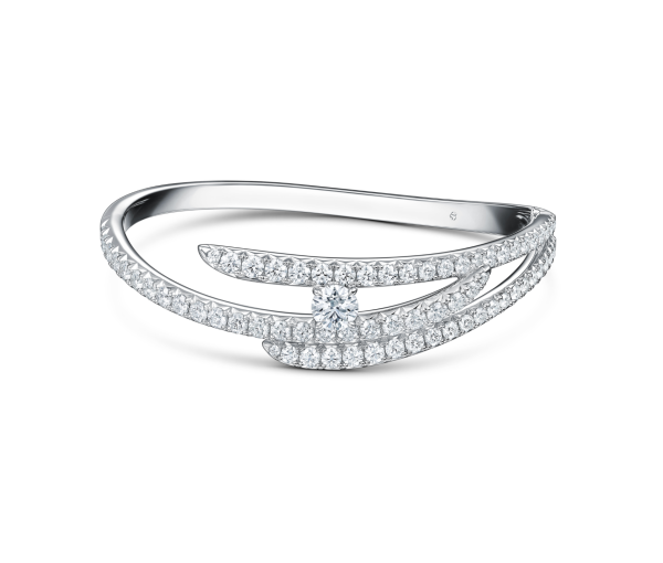 Vela Triple Row Pave Bangle For Cheap