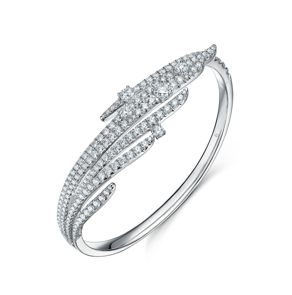 Vela French Cut Pave Bangle For Discount