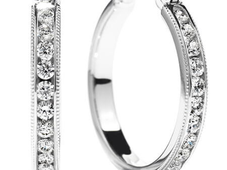 Hearts On Fire Milgrain Diamond Hoop Earrings Online Hot Sale