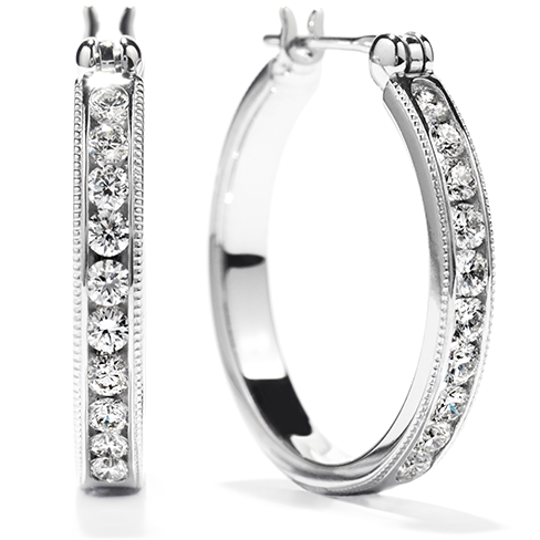 Hearts On Fire Milgrain Diamond Hoop Earrings Online Hot Sale