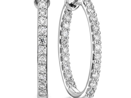 Hearts On Fire Classic Inside Out Hoop Medium Diamond Earrings Fashion