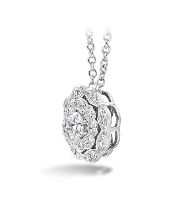 Lorelei Double Halo Diamond Pendant For Sale